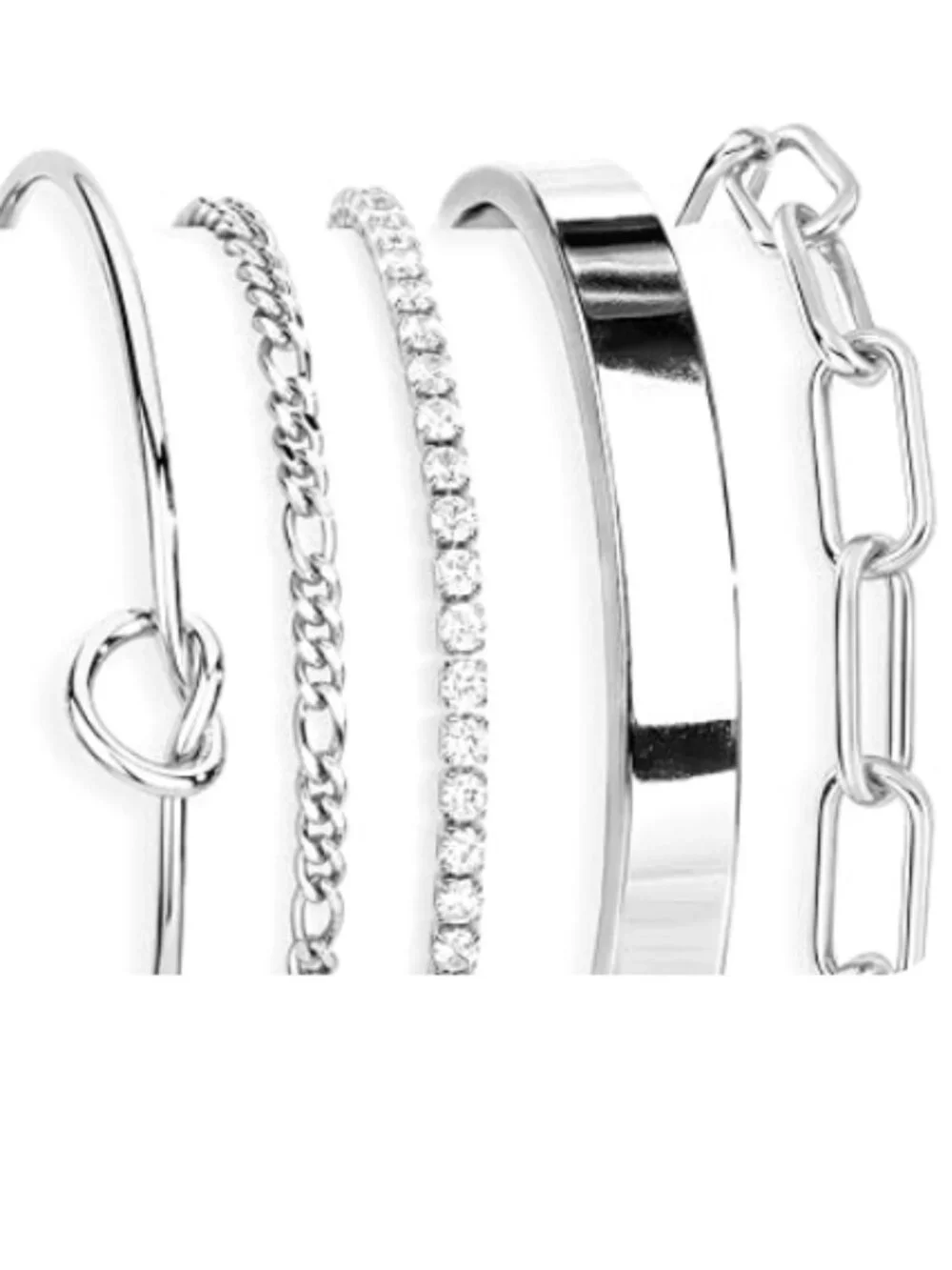 Anthropologie New! Silver Plated Bracelet Stack Set
